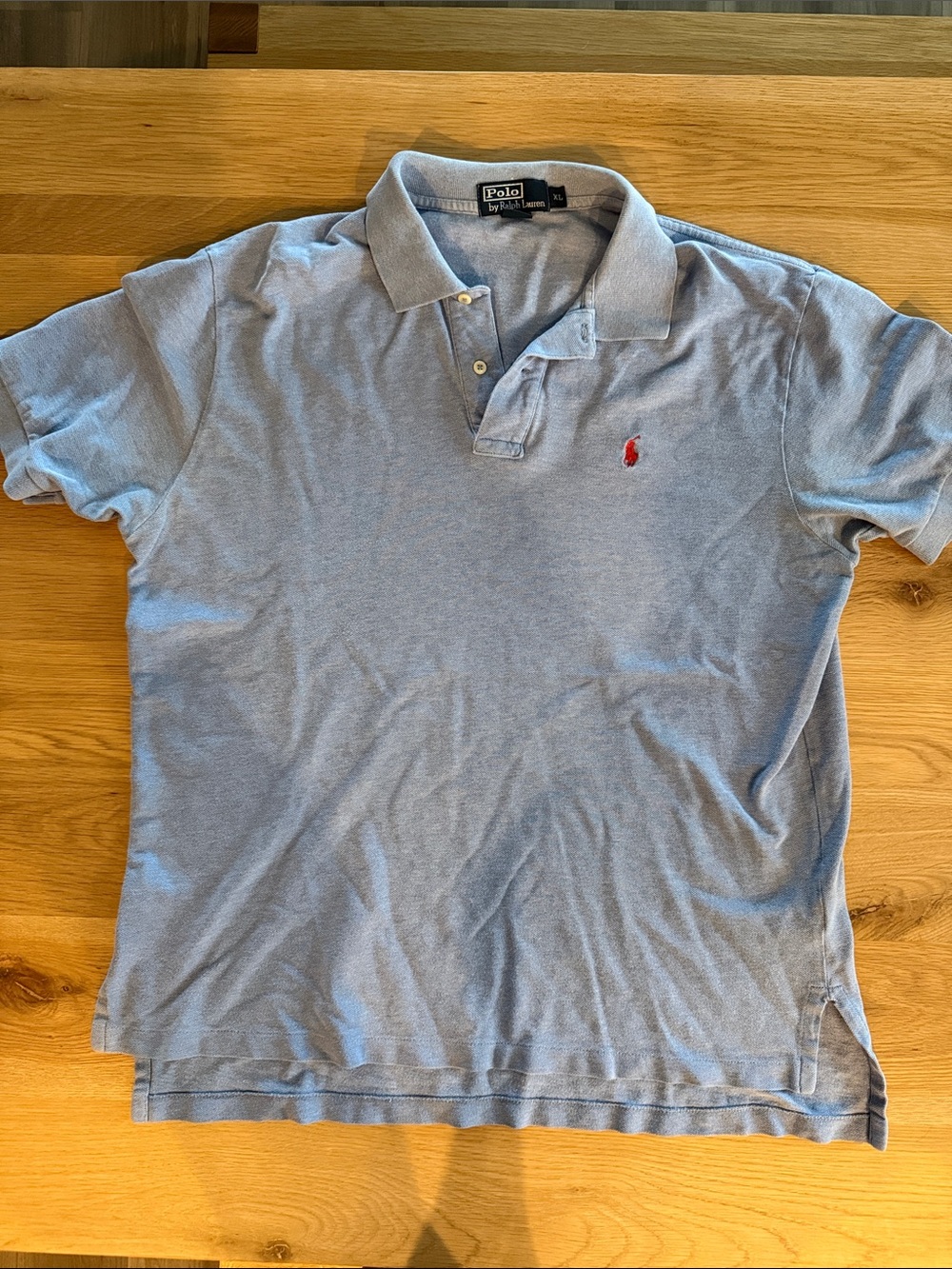 Polo by Ralph Lauren Light Blue Cotton Polo with Red Pony